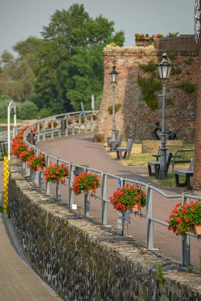 stock image The city of Rees at the rhine River