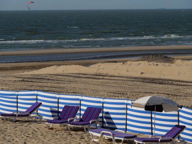 De Haan 'da yaz akşamı Kuzey Denizi' nde Belçika 'da