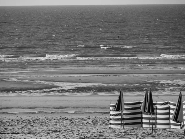 Puesta Sol Playa Haan Bélgica —  Fotos de Stock