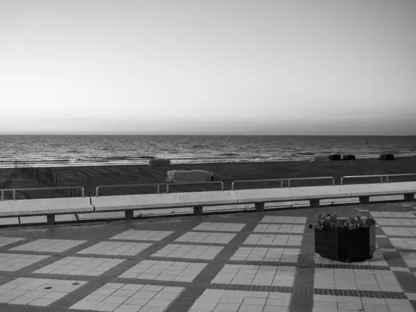 比利时德哈安海滩的日落 — 图库照片