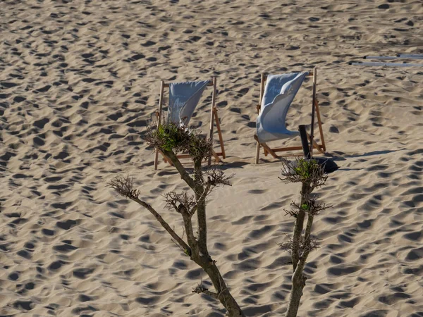 Sundown Beach Haan Belgium — Stock Photo, Image