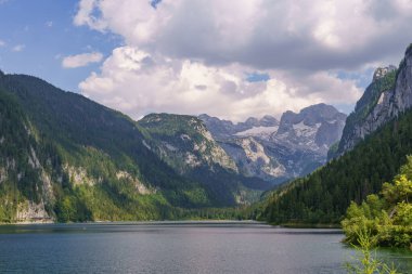 Szkammergut 'ta Gosau yakınlarındaki Avustralya Alplerinde yaz zamanı.