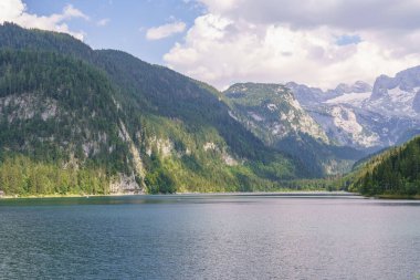 Szkammergut 'ta Gosau yakınlarındaki Avustralya Alplerinde yaz zamanı.