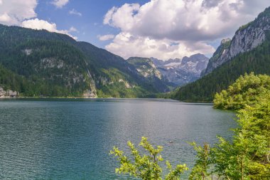 Szkammergut 'ta Gosau yakınlarındaki Avustralya Alplerinde yaz zamanı.