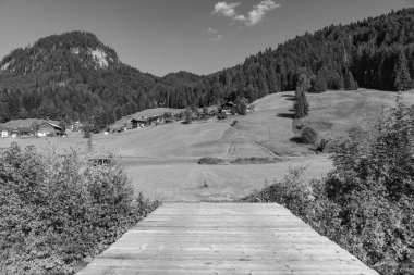 Szkammergut 'ta Gosau yakınlarındaki Avustralya Alplerinde yaz zamanı.