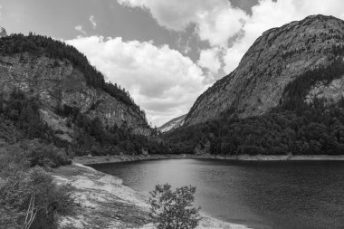 Szkammergut 'ta Gosau yakınlarındaki Avustralya Alplerinde yaz zamanı.