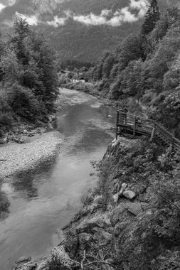 Szkammergut 'ta Gosau yakınlarındaki Avustralya Alplerinde yaz zamanı.