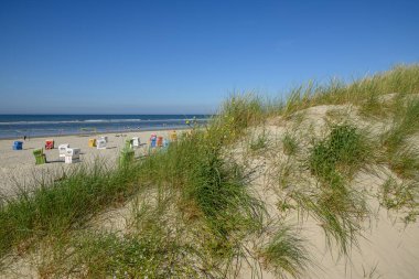 Langeoog plajında yaz zamanı