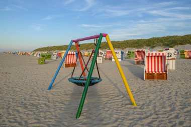 Langeoog plajında yaz zamanı