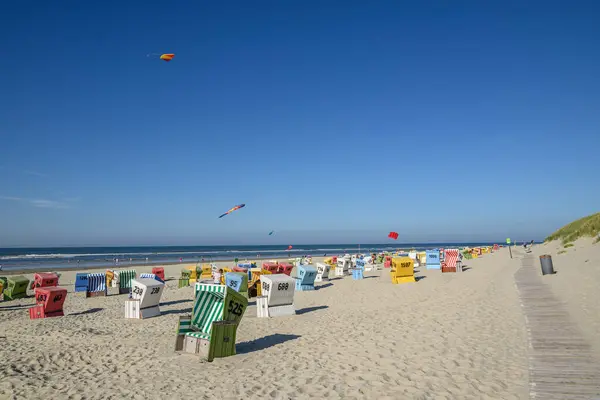 Letní Čas Pláži Langeoog — Stock fotografie