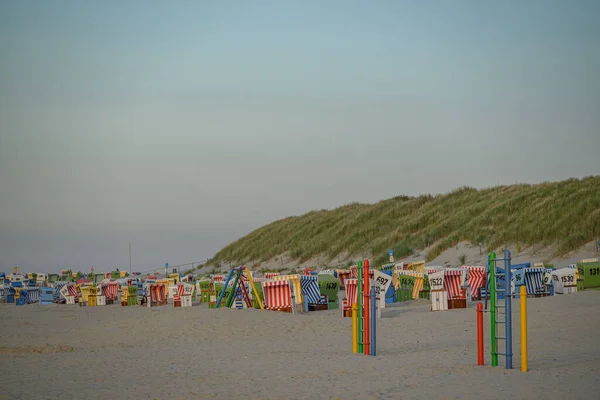 Letni Czas Plaży Langeoog — Zdjęcie stockowe