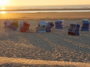 Langeoog adasının plajı.