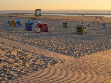 Langeoog adasının plajı.