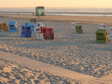 Langeoog adasının plajı.