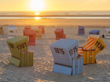 Langeoog adasının plajı.