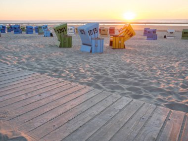 Langeoog adasının plajı.