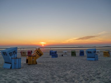 Langeoog adasının plajı.