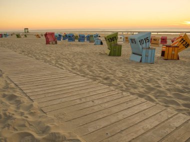 Langeoog adasının plajı.