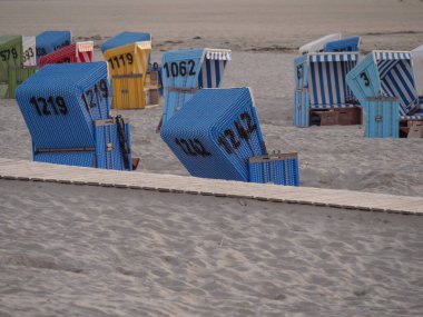 Langeoog adasının plajı.