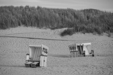 Langeoog adasının plajı.
