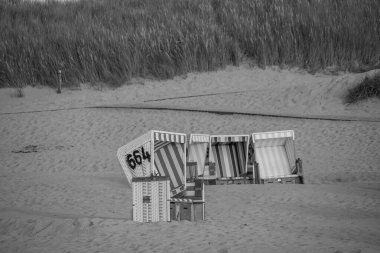 Langeoog adasının plajı.