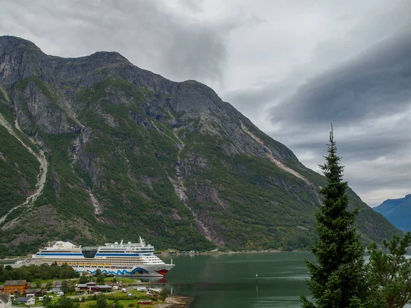 ship cruise in the norwegian fjords