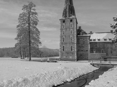 winter time at raesfeld castle clipart