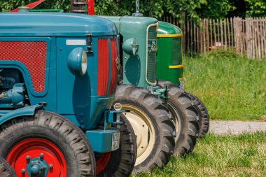 old tractors and windmill in westphalia