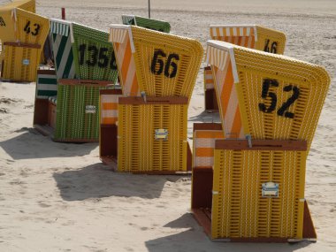 Langeoog adasının plajı.