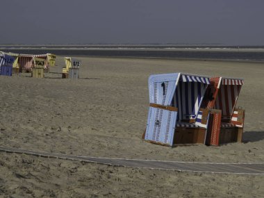 Langeoog adasının plajı.