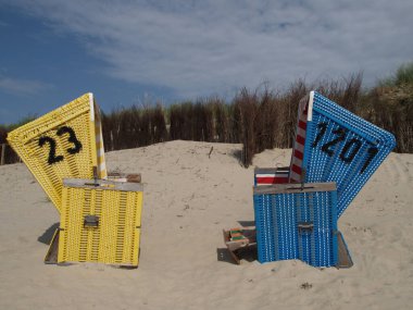 Langeoog adasının plajı.