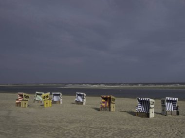 Langeoog adasının plajı.