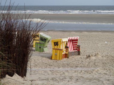 Langeoog adasının plajı.