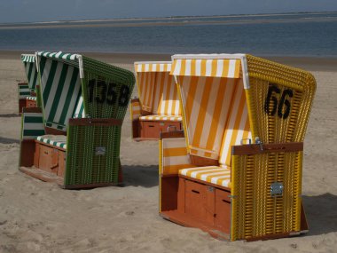 Langeoog adasının plajı.