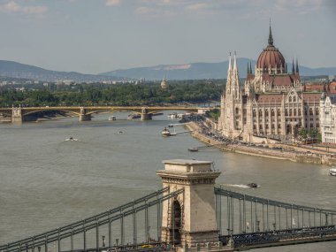 Budapeşte şehri Hungary 'deki Danube Nehri' nde.
