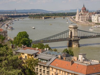 Budapeşte şehri Hungary 'deki Danube Nehri' nde.