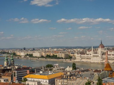 Budapeşte şehri Hungary 'deki Danube Nehri' nde.
