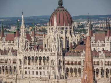 Budapeşte şehri Hungary 'deki Danube Nehri' nde.