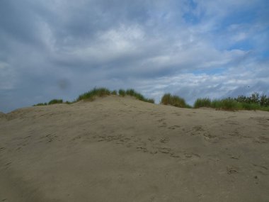 Kuzey Alman deniz adasının sahilinde yaz vergisi.