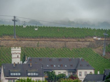 Ruedesheim at the river rhine in germany clipart