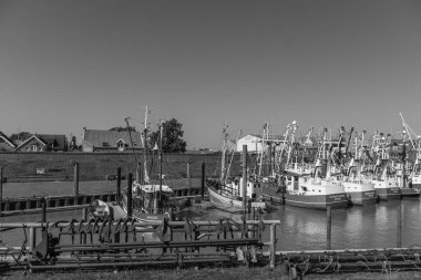 Ditzum köyü Almanya 'daki ems nehrinin orada.