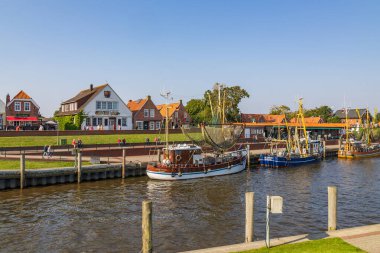 Kuzey Denizi 'ndeki Greetsiel köyü.