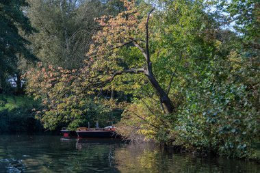 Hamburg şehri Alster nehrinin kıyısında.