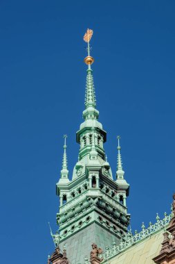Hamburg şehri Alster nehrinin kıyısında.
