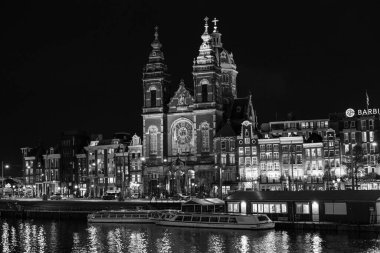 amsterdam şehir gece