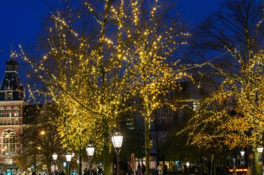 Gece Amsterdam şehir