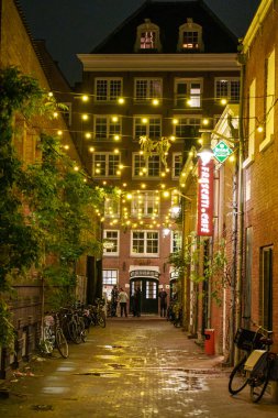 amsterdam şehir gece