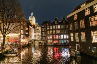 amsterdam şehir gece