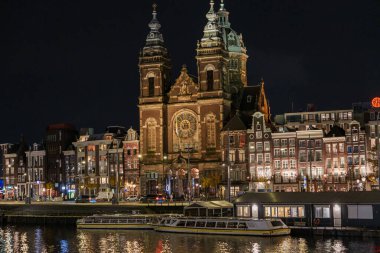amsterdam şehir gece