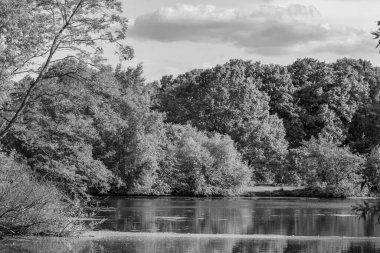 Borken yakınlarındaki Alman Muensterland 'inde güzel göller